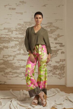 Lucy Relaxed Pullover and Isabella Tropical Print Palazzo Pant